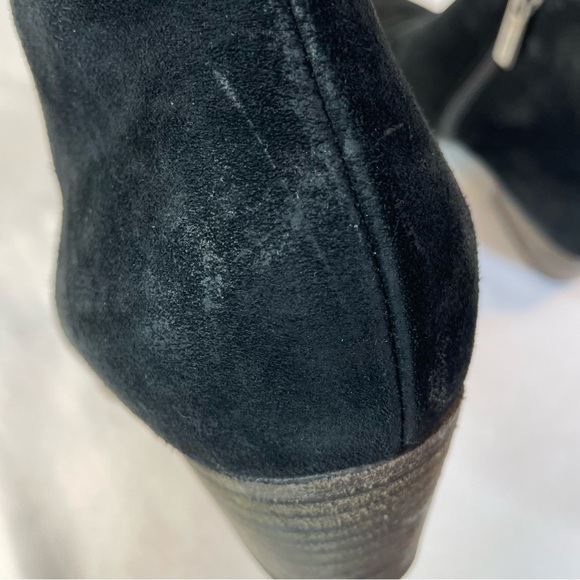 AQUATALIA By Marvin K Womens Black Suede Ankle Boots Size 7.5 Side Zip Italy - Picture 12 of 16